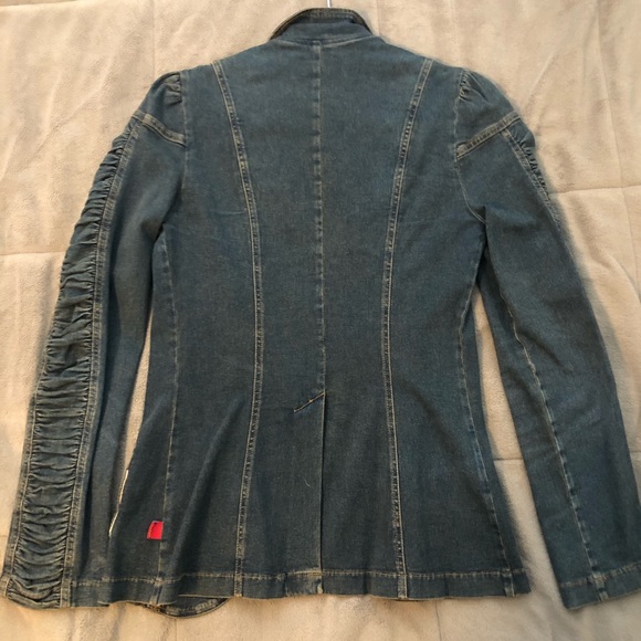 FEVER JEANS STRETCHY DENIM BUTTON UP JACKET SIZE L - Picture 2 of 3